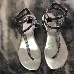 Worn Once Silver Gladiator Flat Silver Sandals